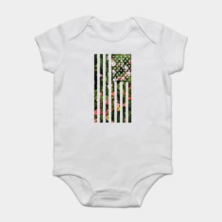 Floral USA Flag Baby Bodysuit